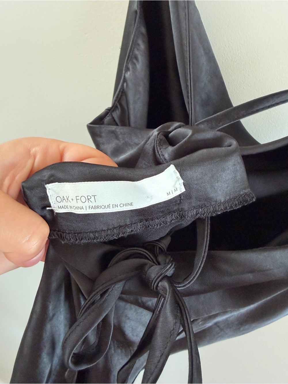 OAK + FORT charcoal satin dress